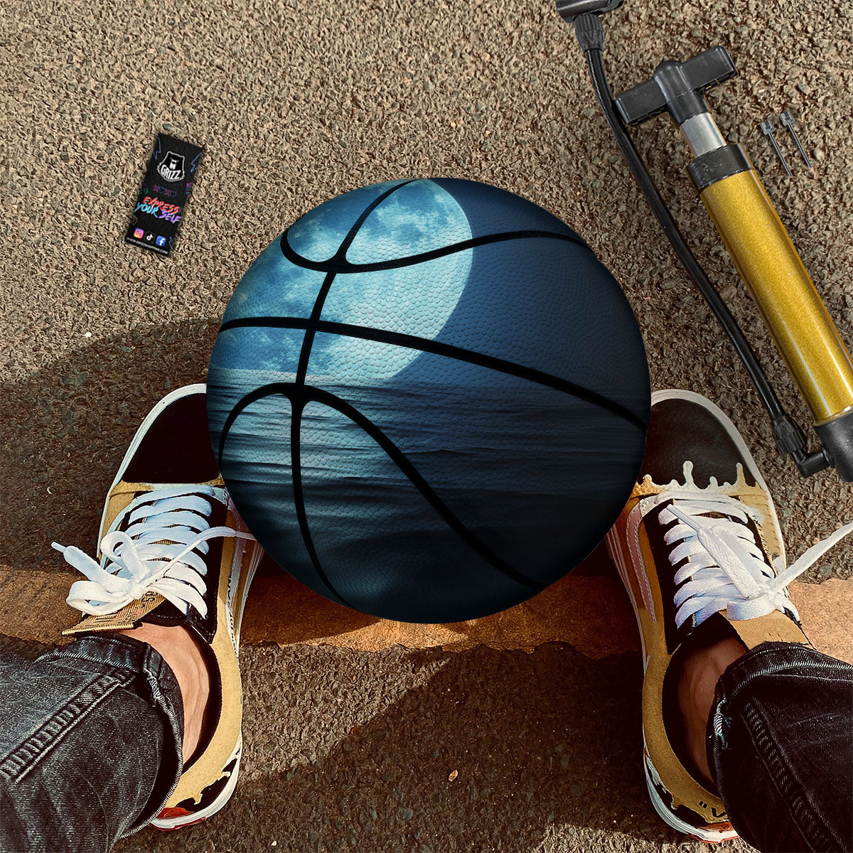 Moonlight And The Sea Print Basketball