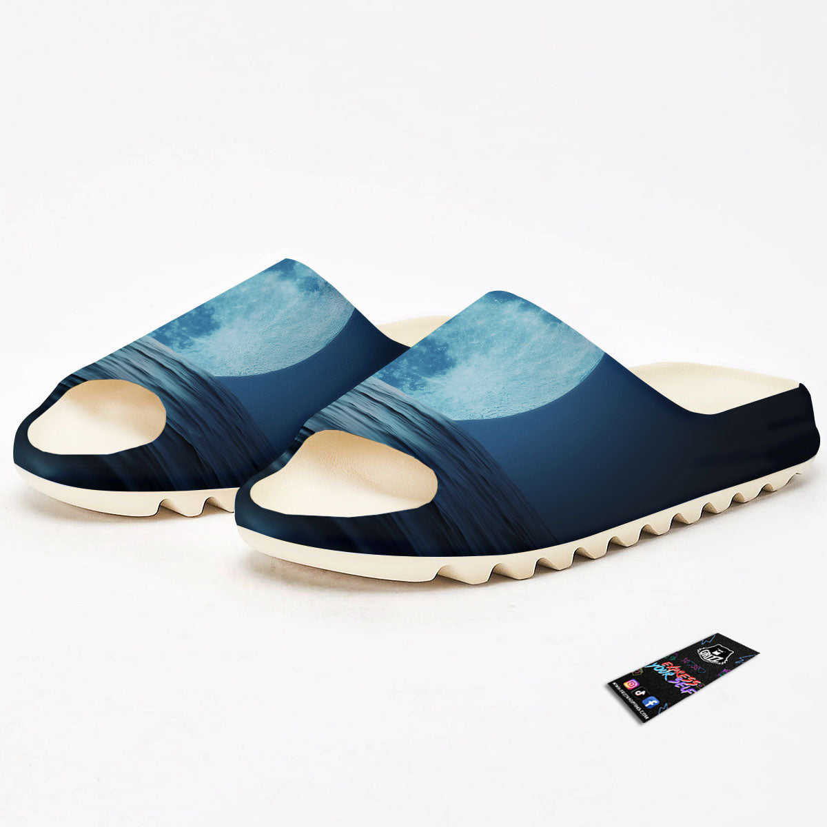 Moonlight And The Sea Print Sandals-grizzshop