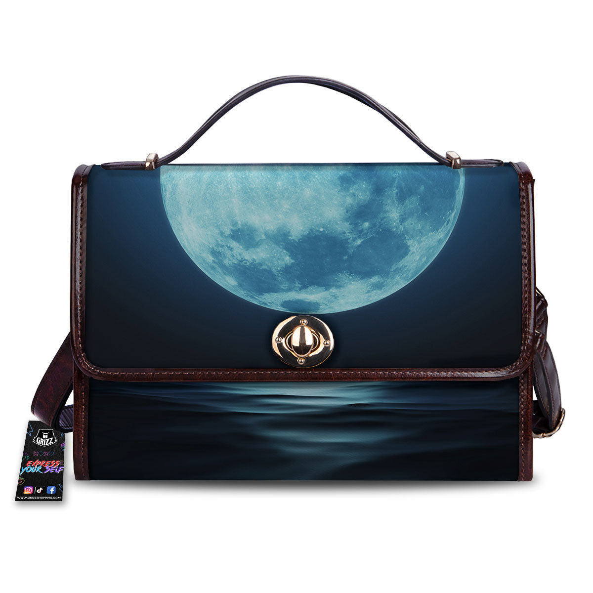 Moonlight And The Sea Print Women's Satchel Bag