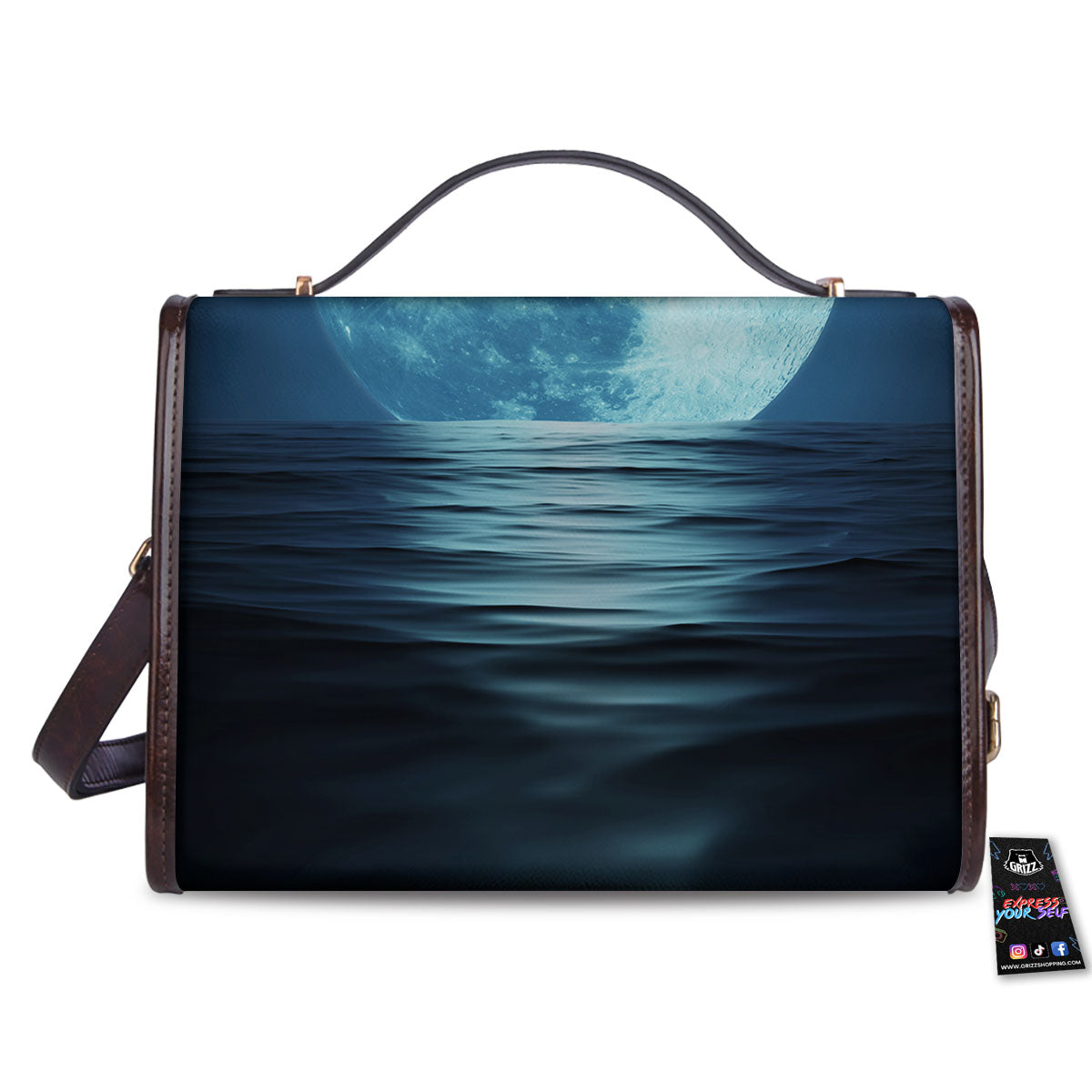 Moonlight And The Sea Print Women's Satchel Bag