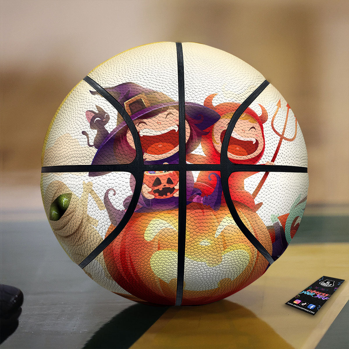 Moonlight Halloween Print Basketball