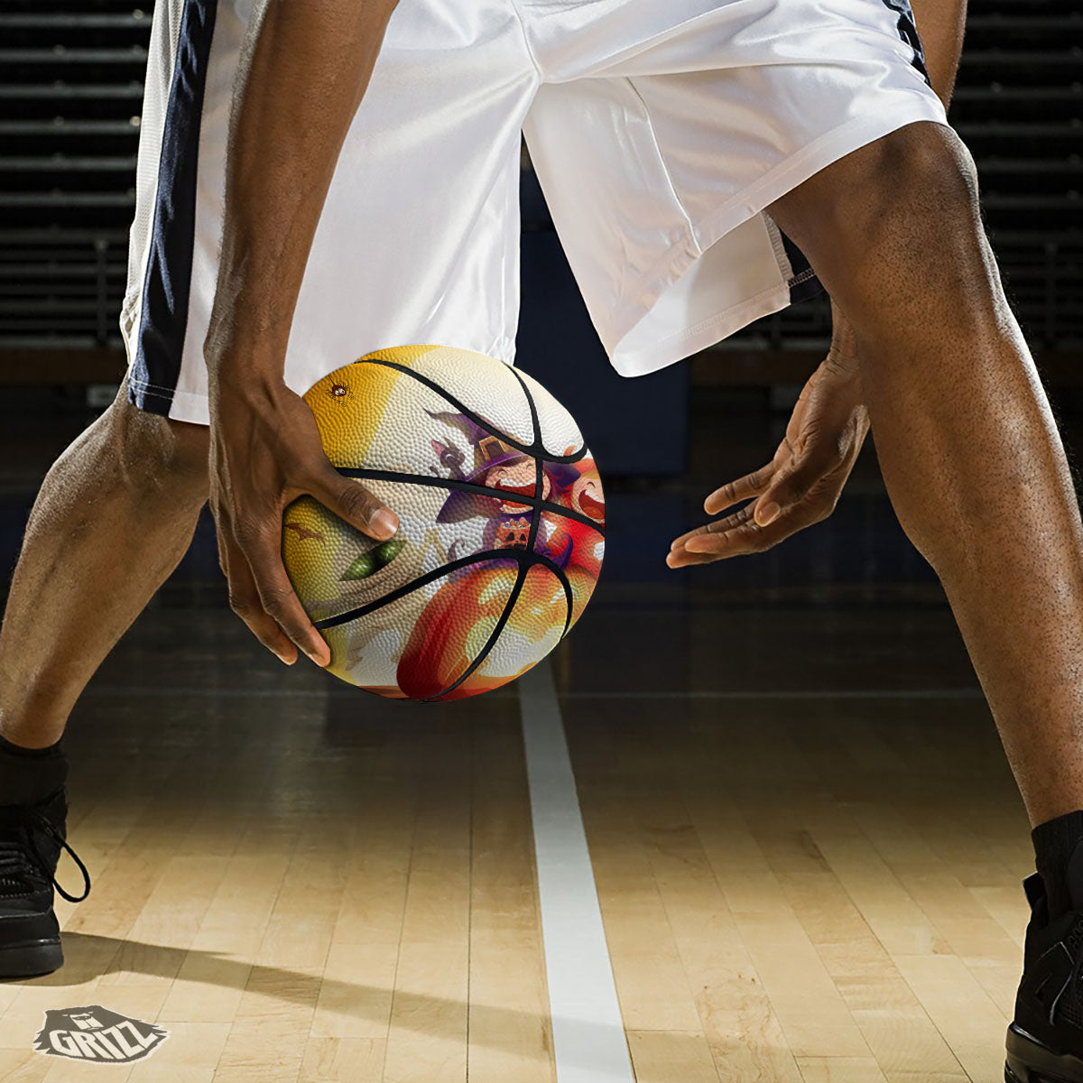 Moonlight Halloween Print Basketball