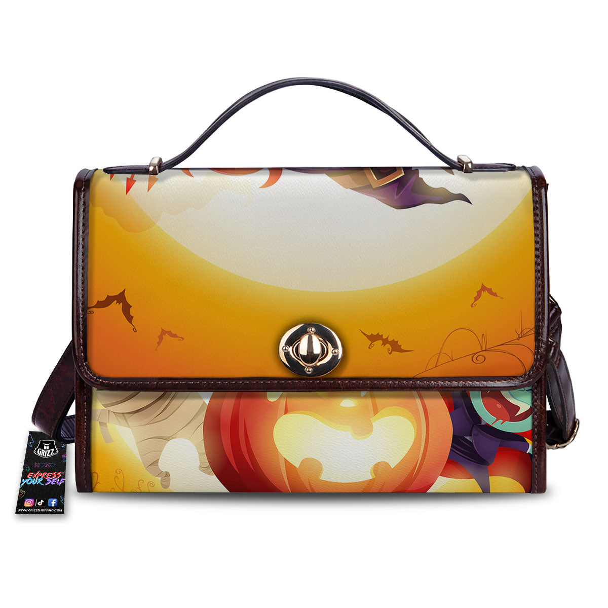 Moonlight Halloween Print Women's Satchel Bag