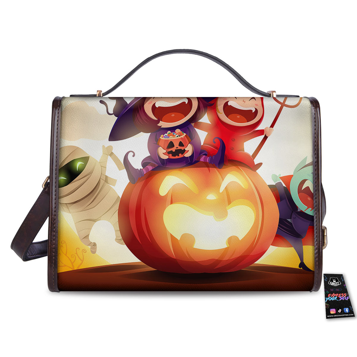 Moonlight Halloween Print Women's Satchel Bag