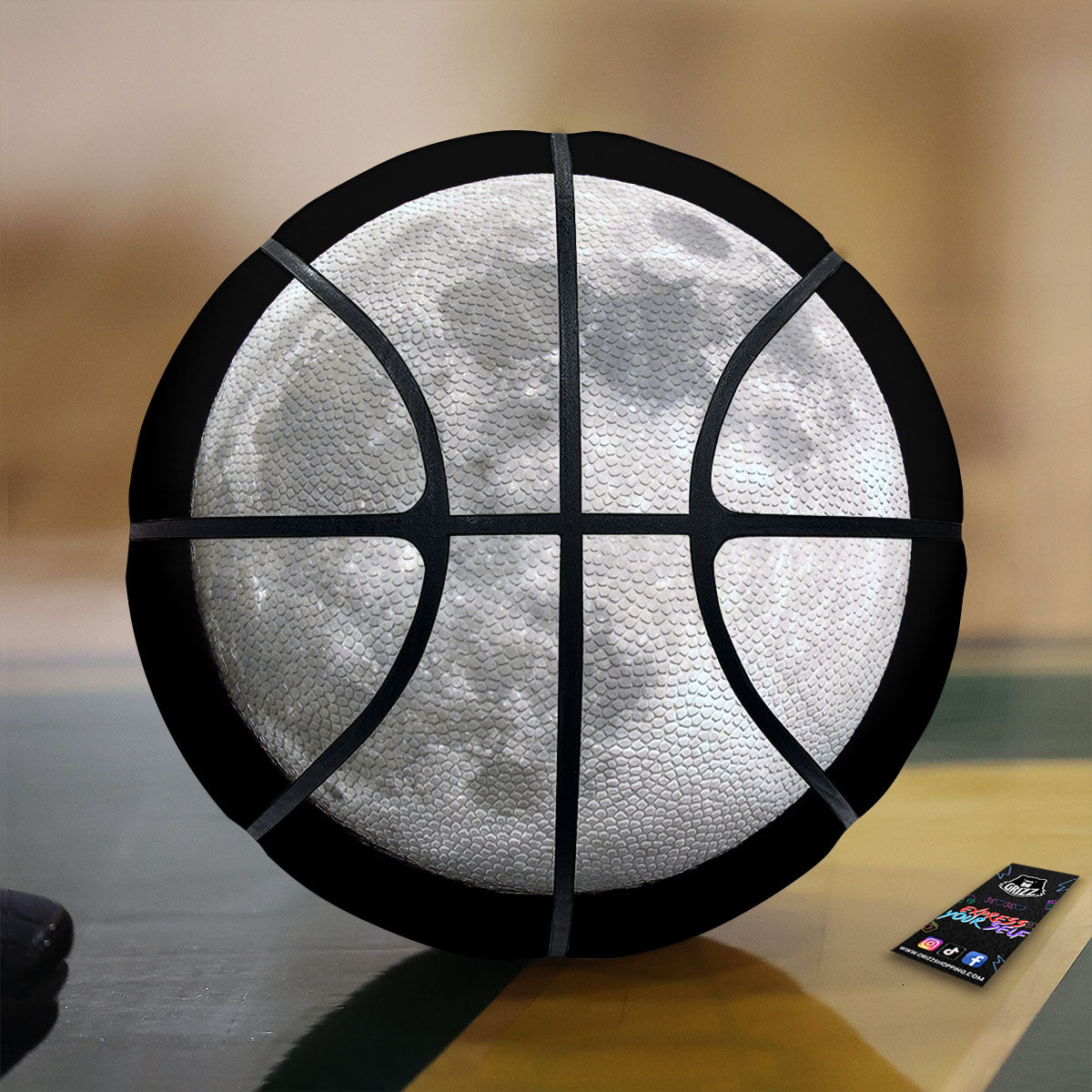 Moonlight White And Black Print Basketball