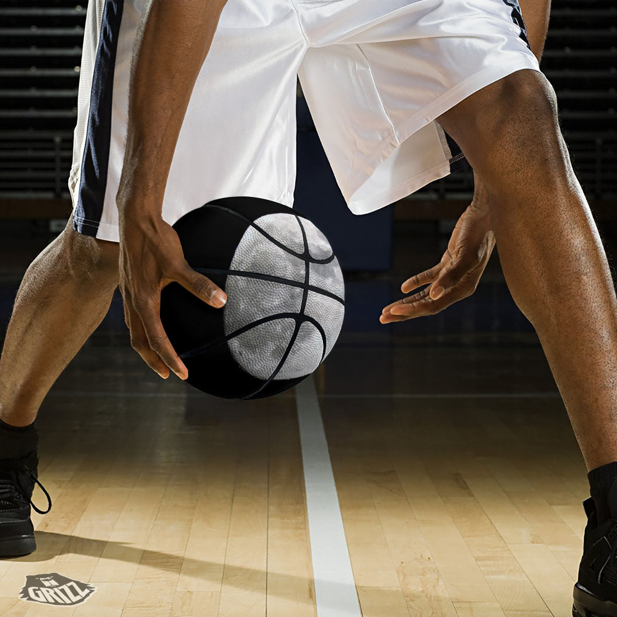 Moonlight White And Black Print Basketball