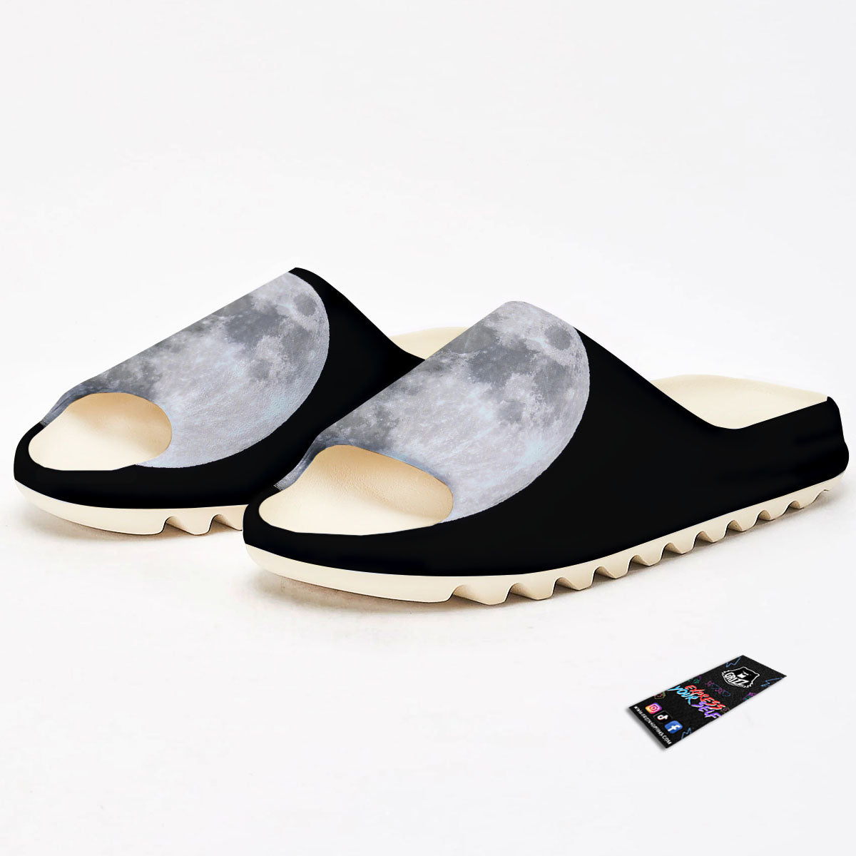 Moonlight White And Black Print Sandals-grizzshop