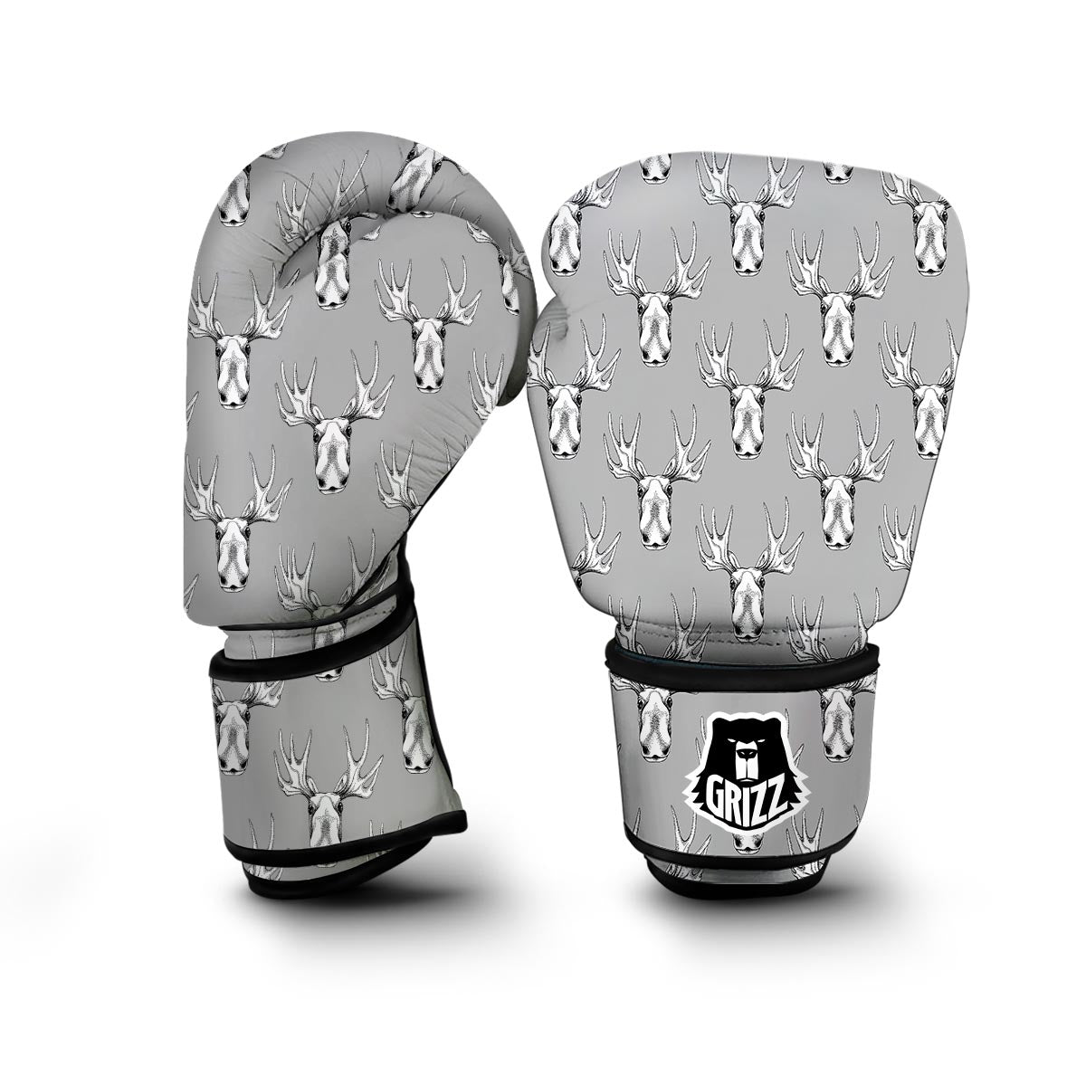 Moose Pattern Print Boxing Gloves-grizzshop