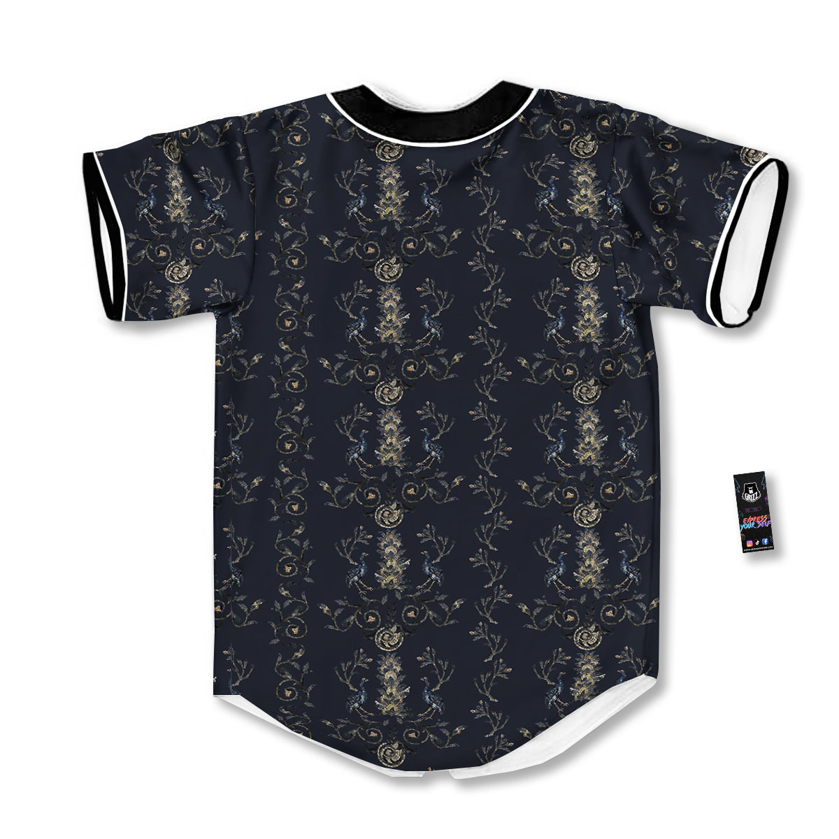 Mosaic Bird Pattern Baseball Jersey-grizzshop