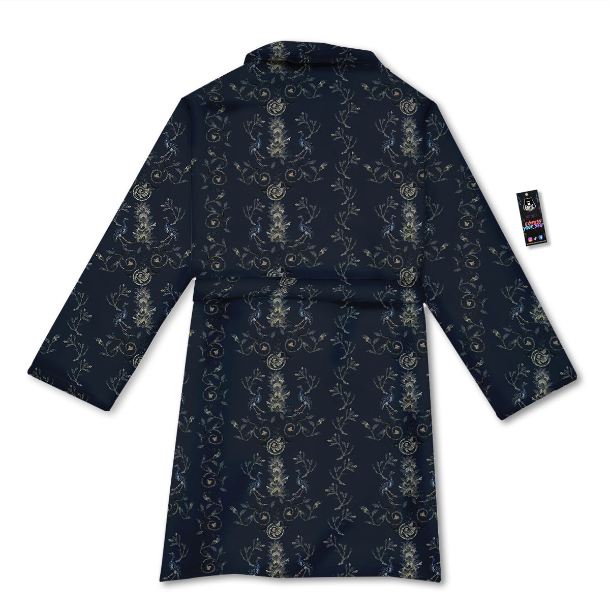 Mosaic Bird Pattern Bathrobe-grizzshop