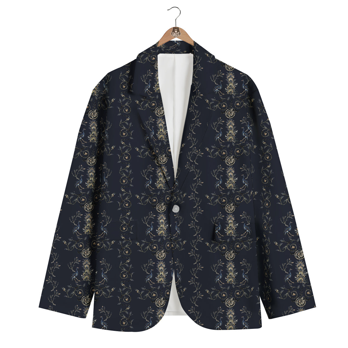 Mosaic Bird Pattern Men's Blazer-grizzshop