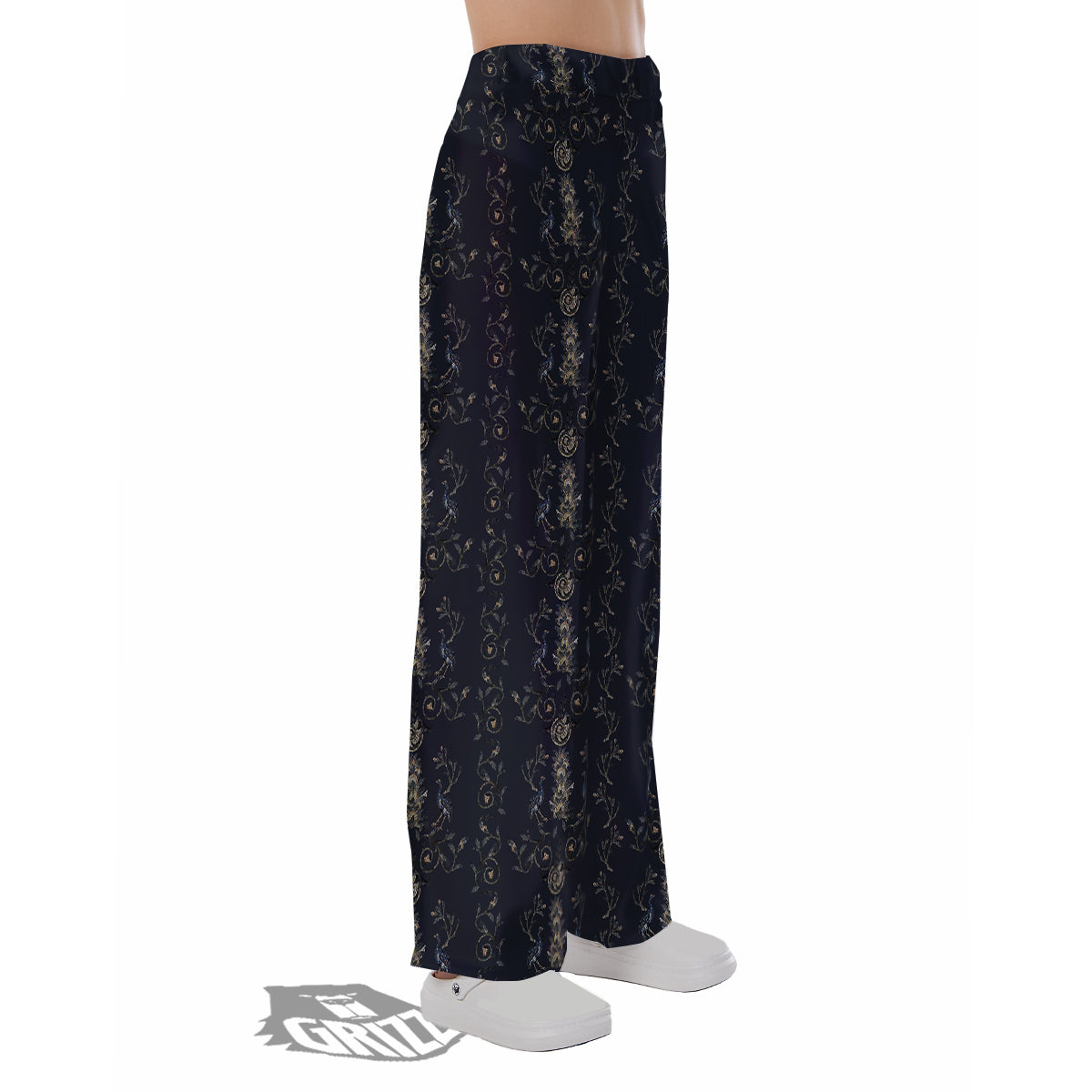 Mosaic Bird Pattern Pajama Pants-grizzshop