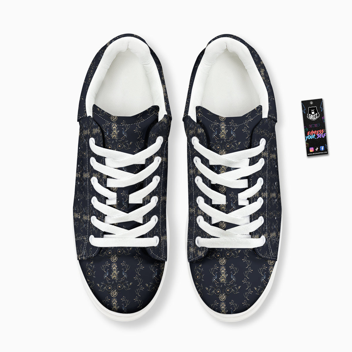 Mosaic Bird Pattern Platform Shoes-grizzshop