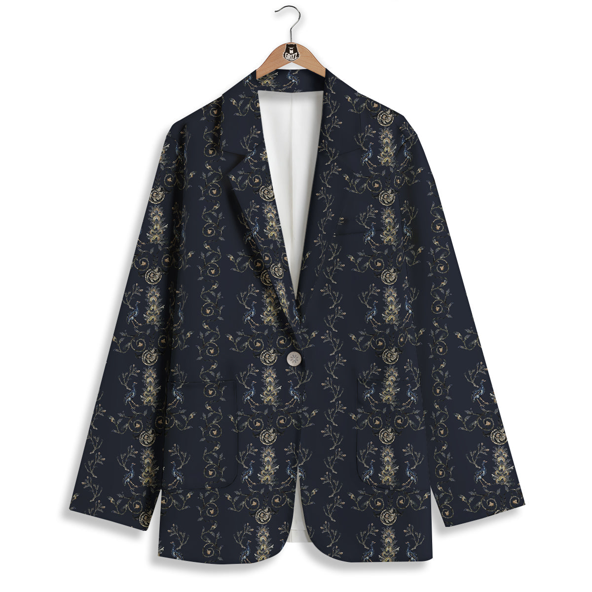 Mosaic Bird Pattern Women's Blazer-grizzshop