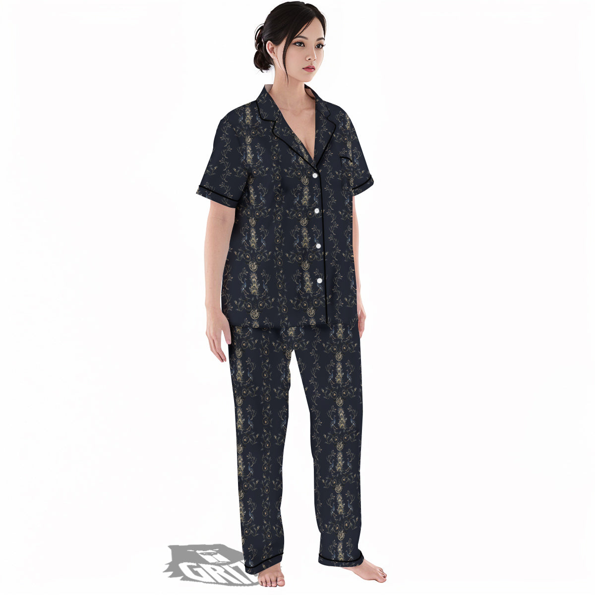 Mosaic Bird Pattern Women's Pajamas Set-grizzshop