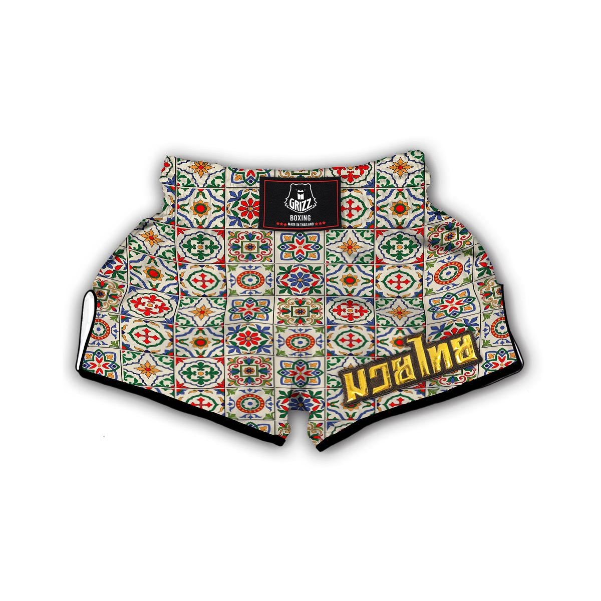 Mosaic Colorful Print Pattern Muay Thai Boxing Shorts-grizzshop