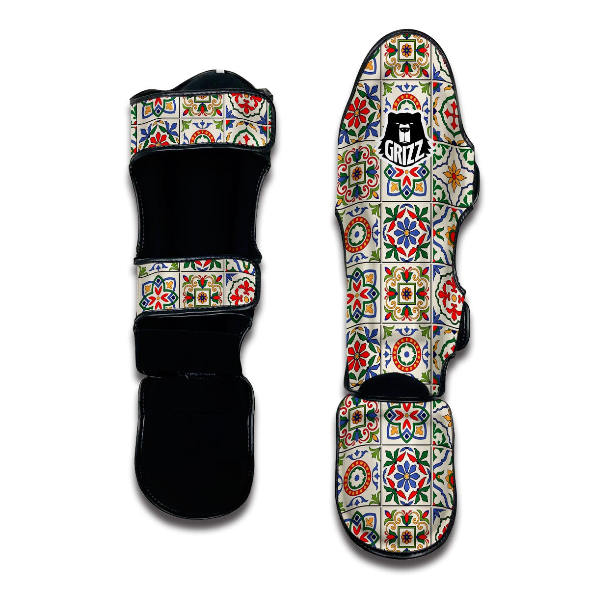 Mosaic Colorful Print Pattern Muay Thai Shin Guards-grizzshop