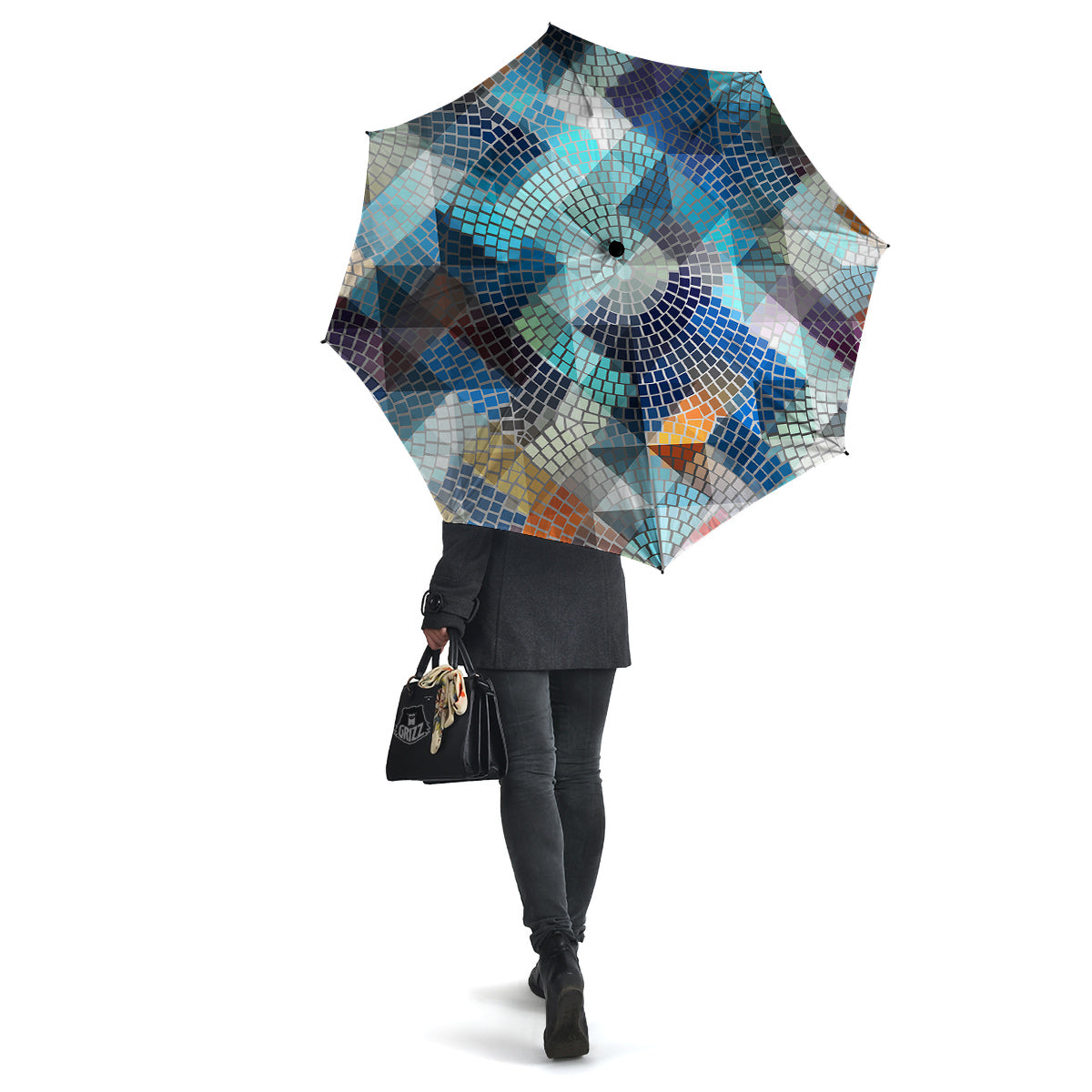 Mosaic Geometric Colorful Print Umbrella-grizzshop