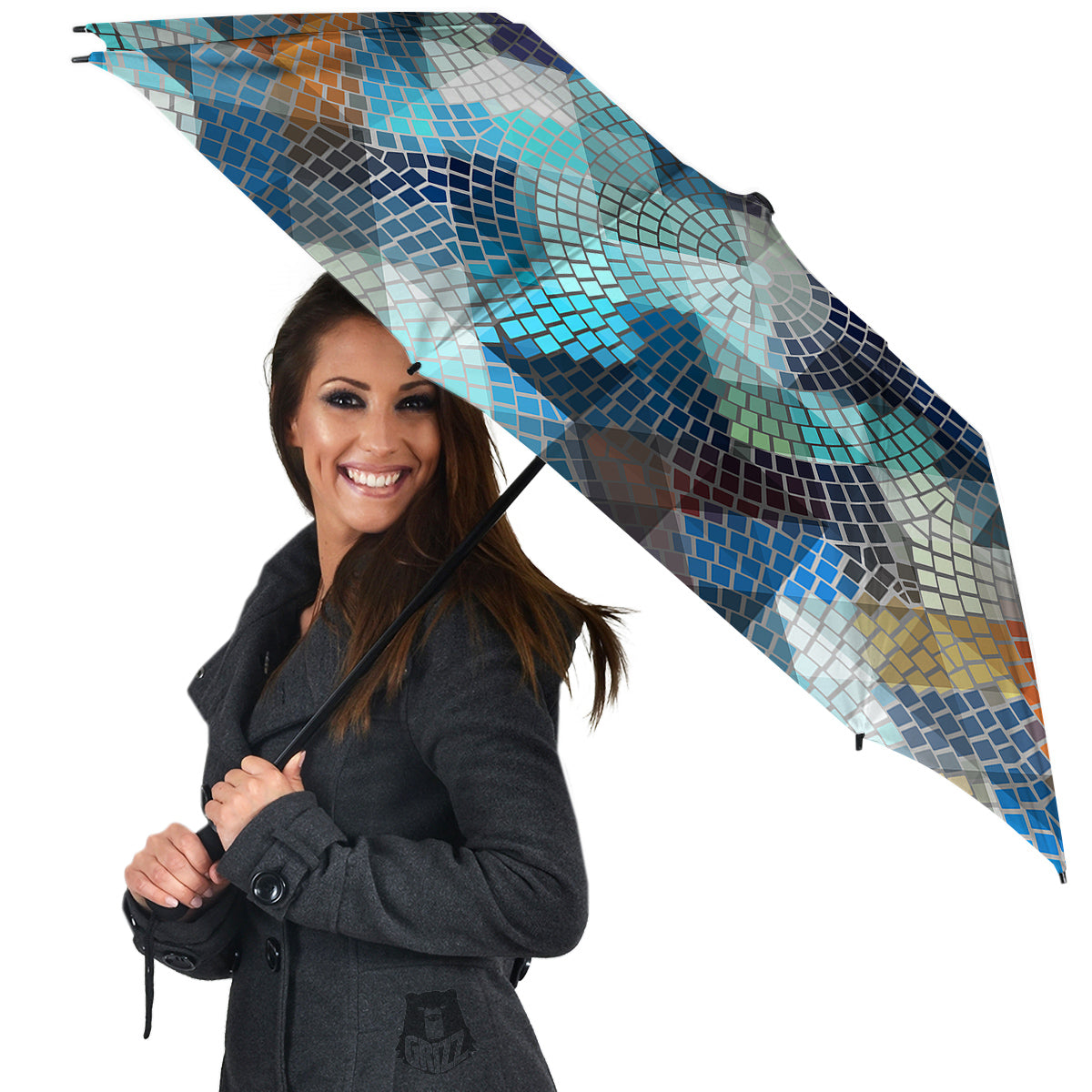 Mosaic Geometric Colorful Print Umbrella-grizzshop