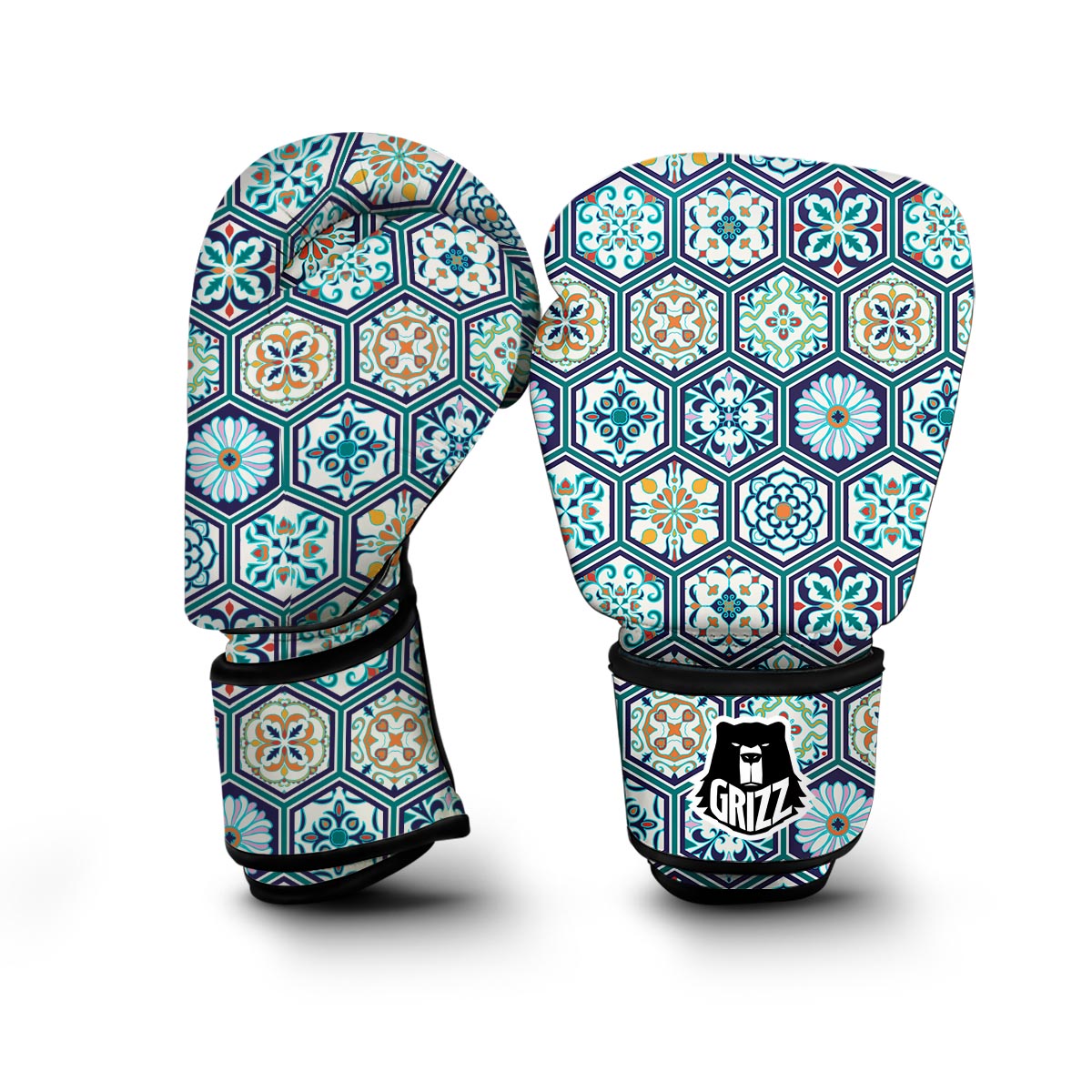 Mosaic Pattern Print Boxing Gloves-grizzshop