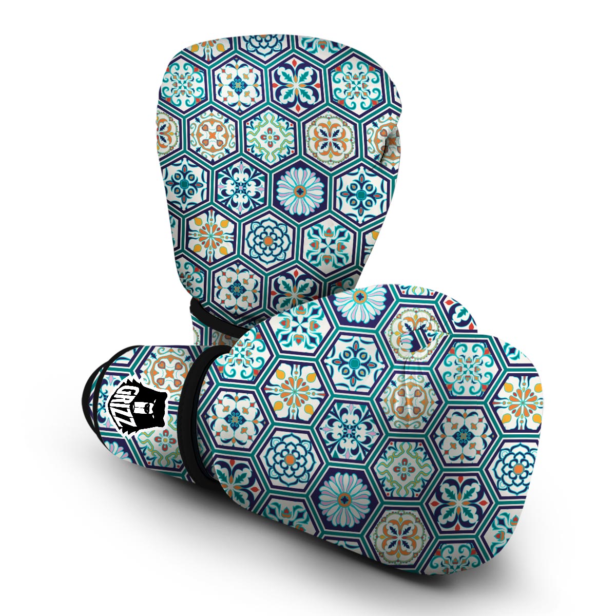 Mosaic Pattern Print Boxing Gloves-grizzshop