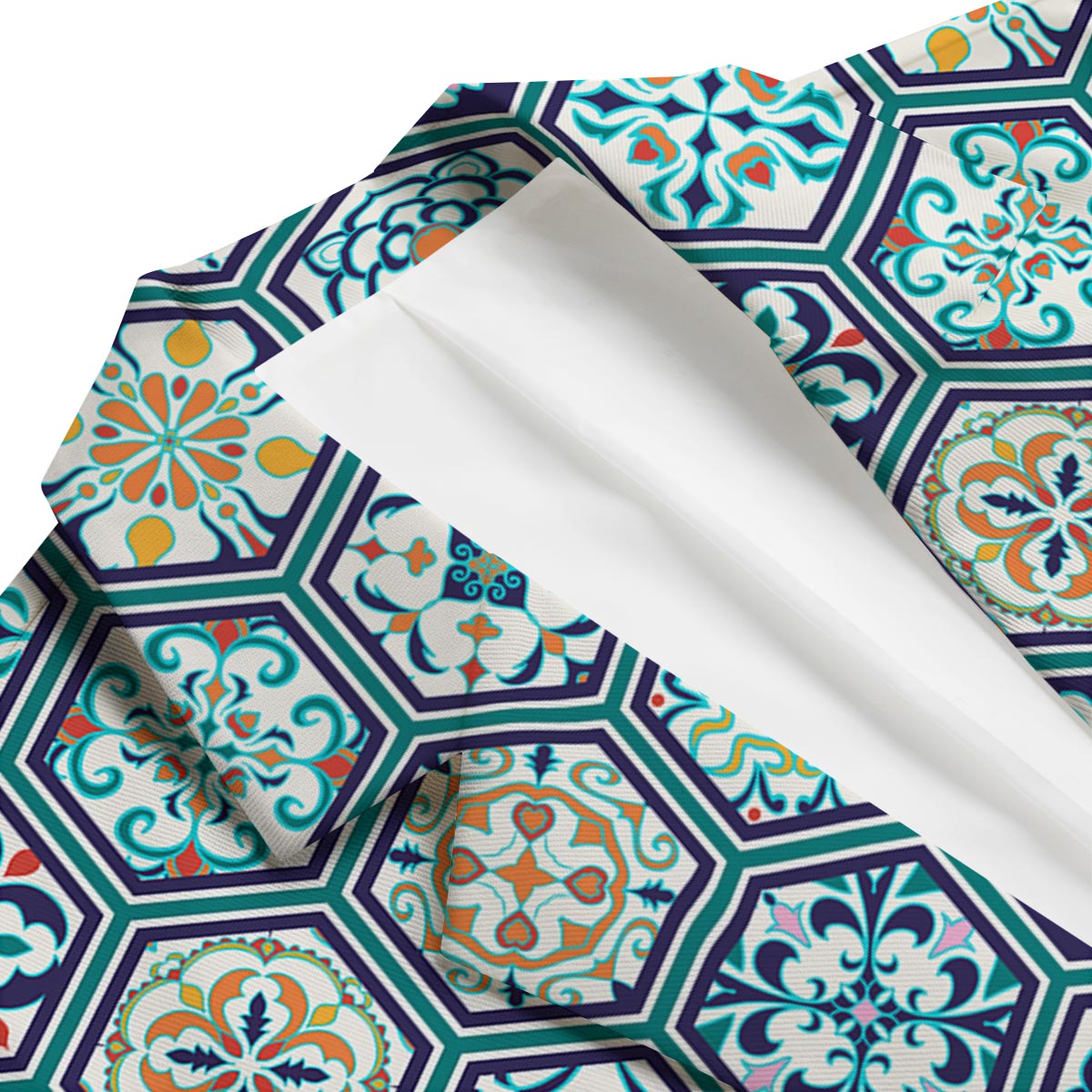 Mosaic Pattern Print Men's Blazer-grizzshop
