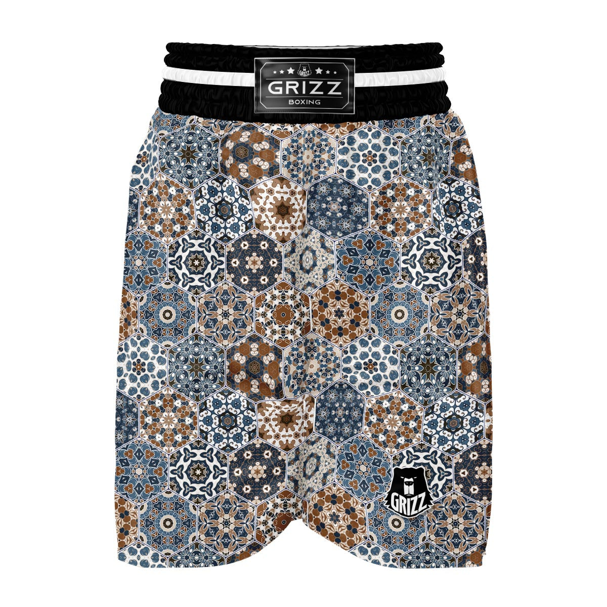 Mosaic Print Pattern Boxing Shorts-grizzshop