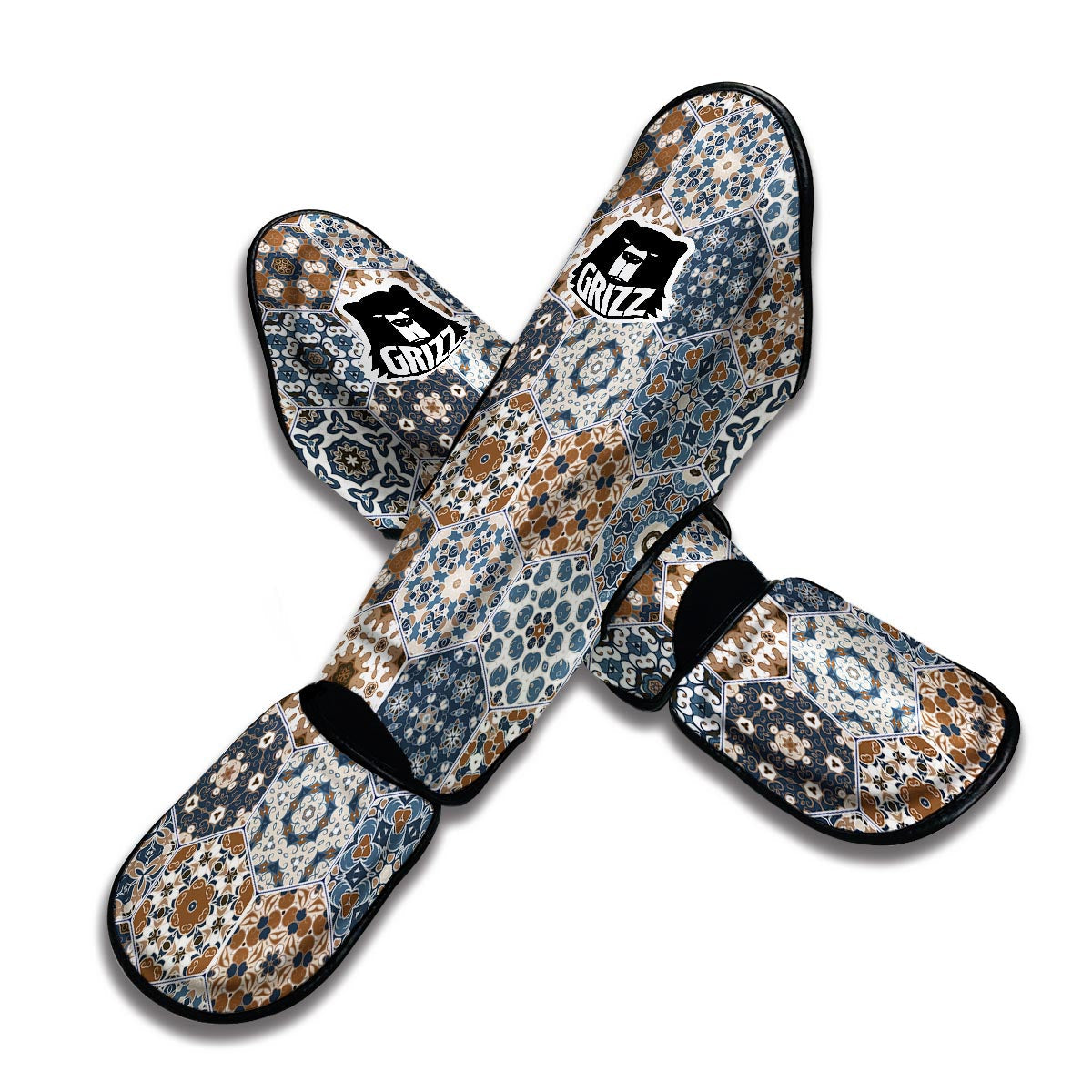 Mosaic Print Pattern Muay Thai Shin Guards-grizzshop