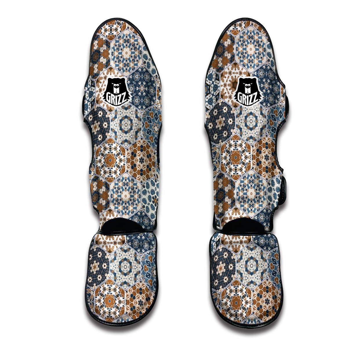 Mosaic Print Pattern Muay Thai Shin Guards-grizzshop