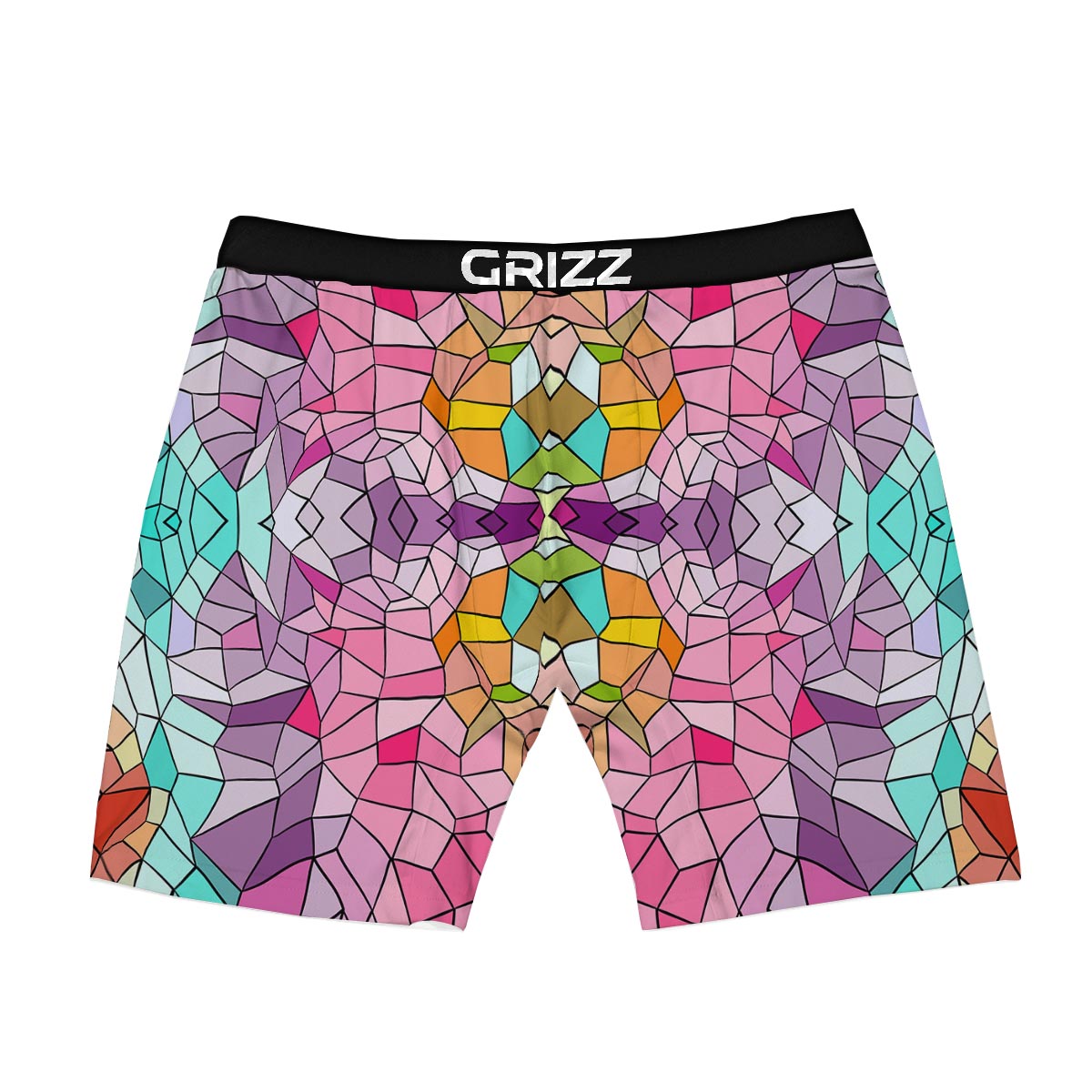 Mosaic Stained Glass Print Pattern Boxer Briefs-grizzshop
