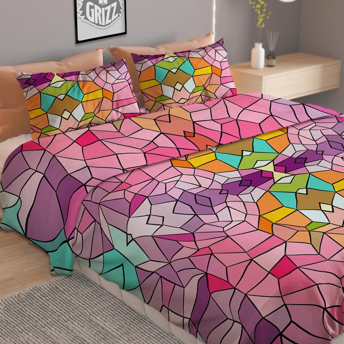 Moving Optical Yellow Hive Illusion Duvet Cover Bedding Set