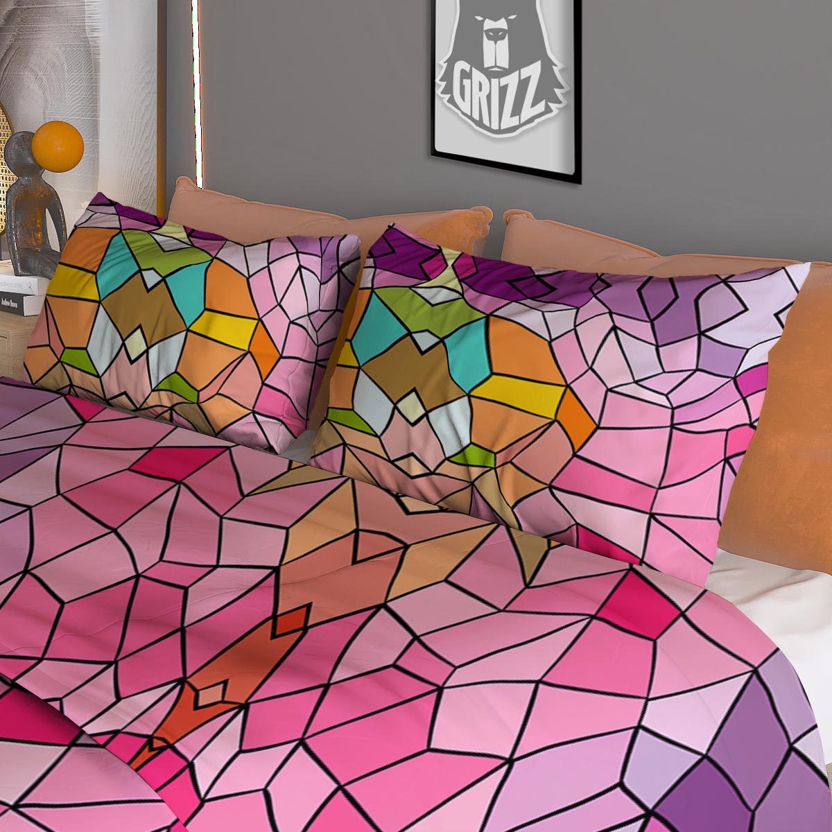 Moving Optical Yellow Hive Illusion Duvet Cover Bedding Set