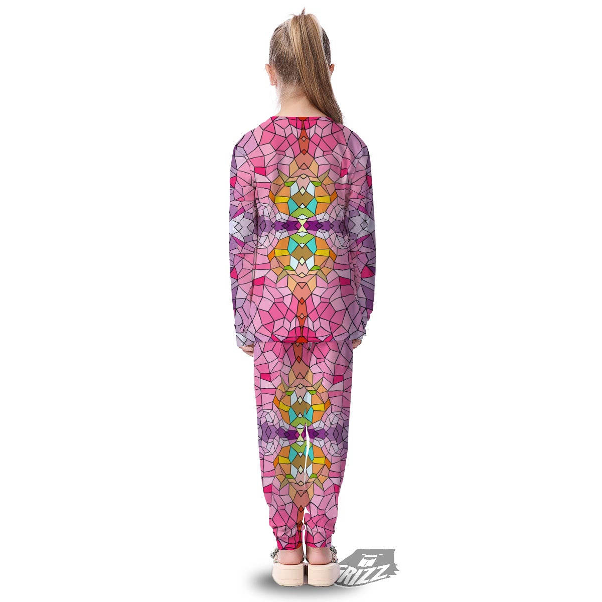 Mosaic Stained Glass Print Pattern Kid's Pajamas-grizzshop