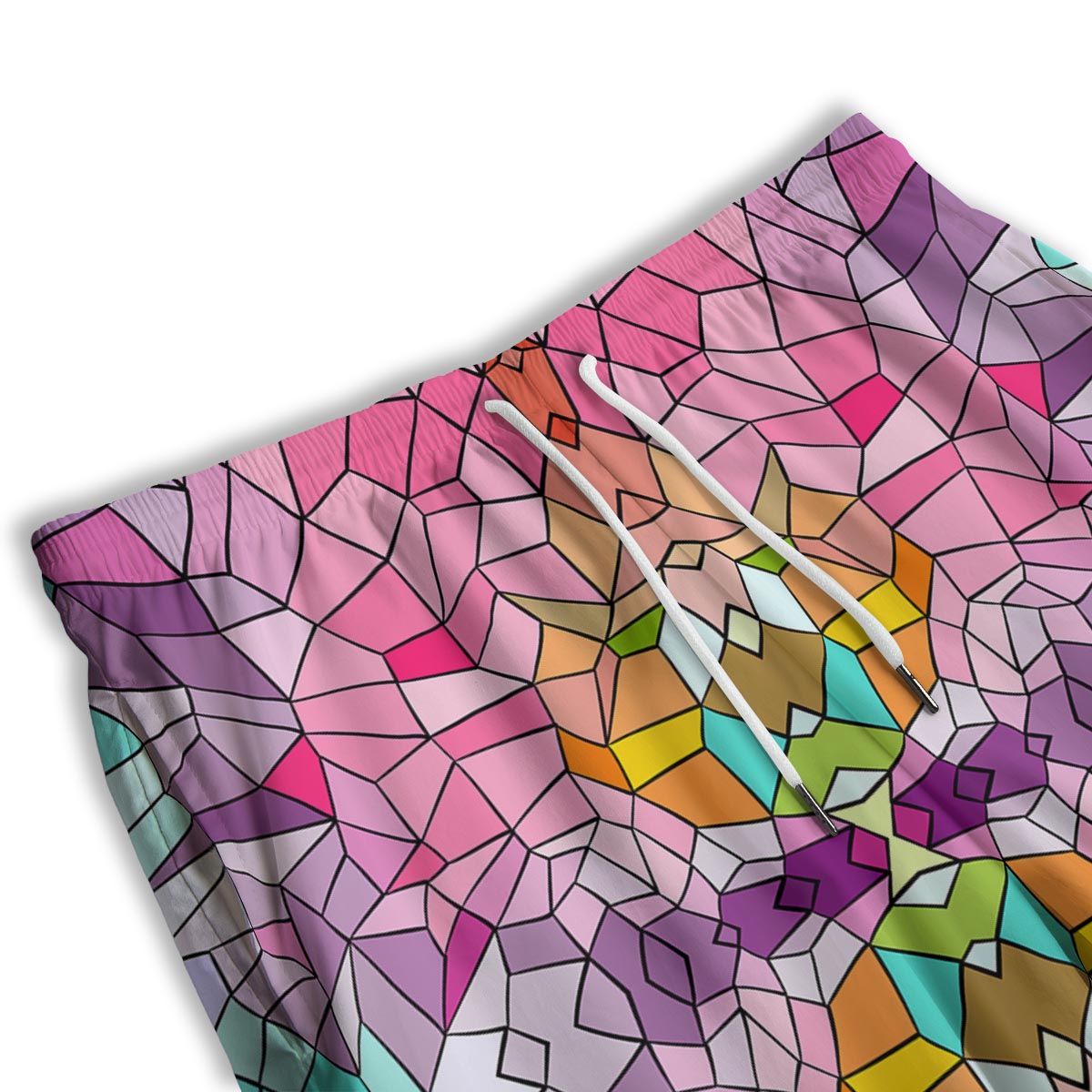 Mosaic Stained Glass Print Pattern Men's Athletic Shorts