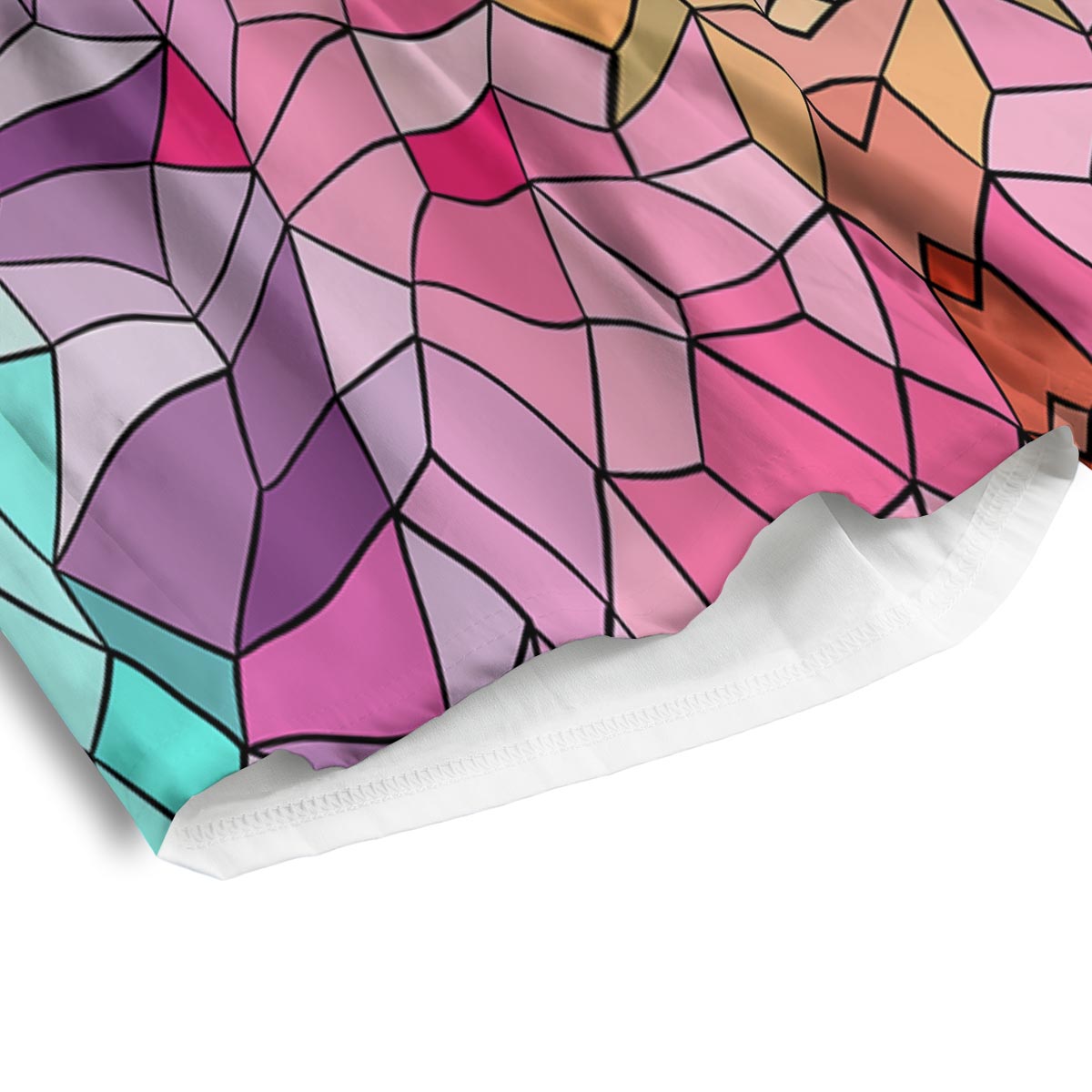 Mosaic Stained Glass Print Pattern Men's Athletic Shorts