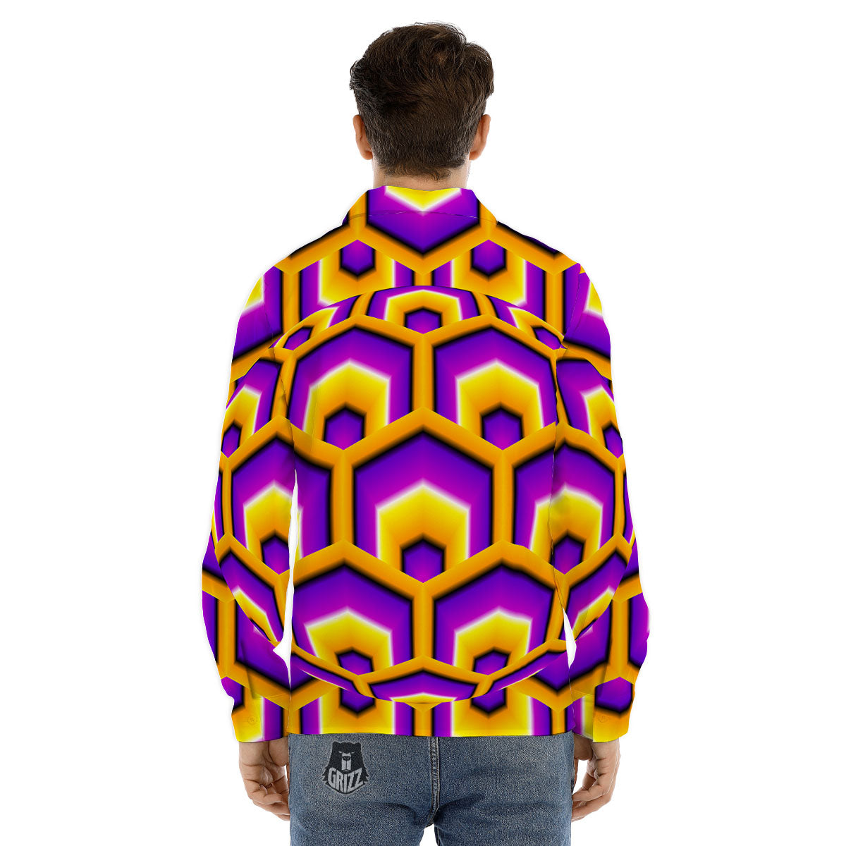 Mosaic Stained Glass Print Pattern Men's Dress Shirts-grizzshop