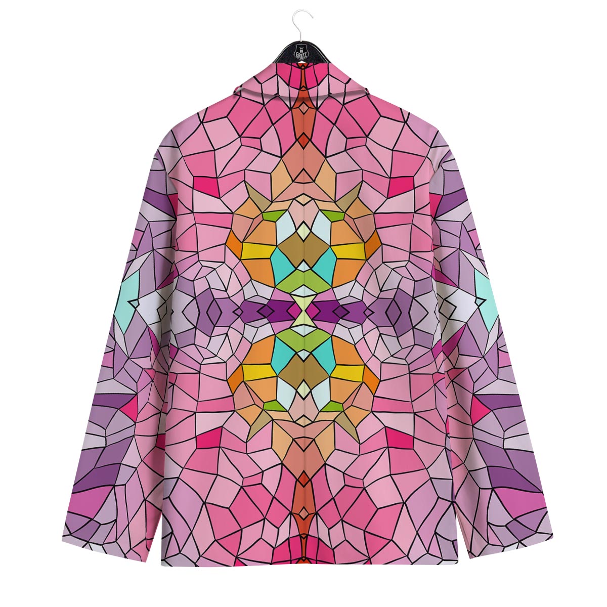 Mosaic Stained Glass Print Pattern Men's Sport Coat-grizzshop