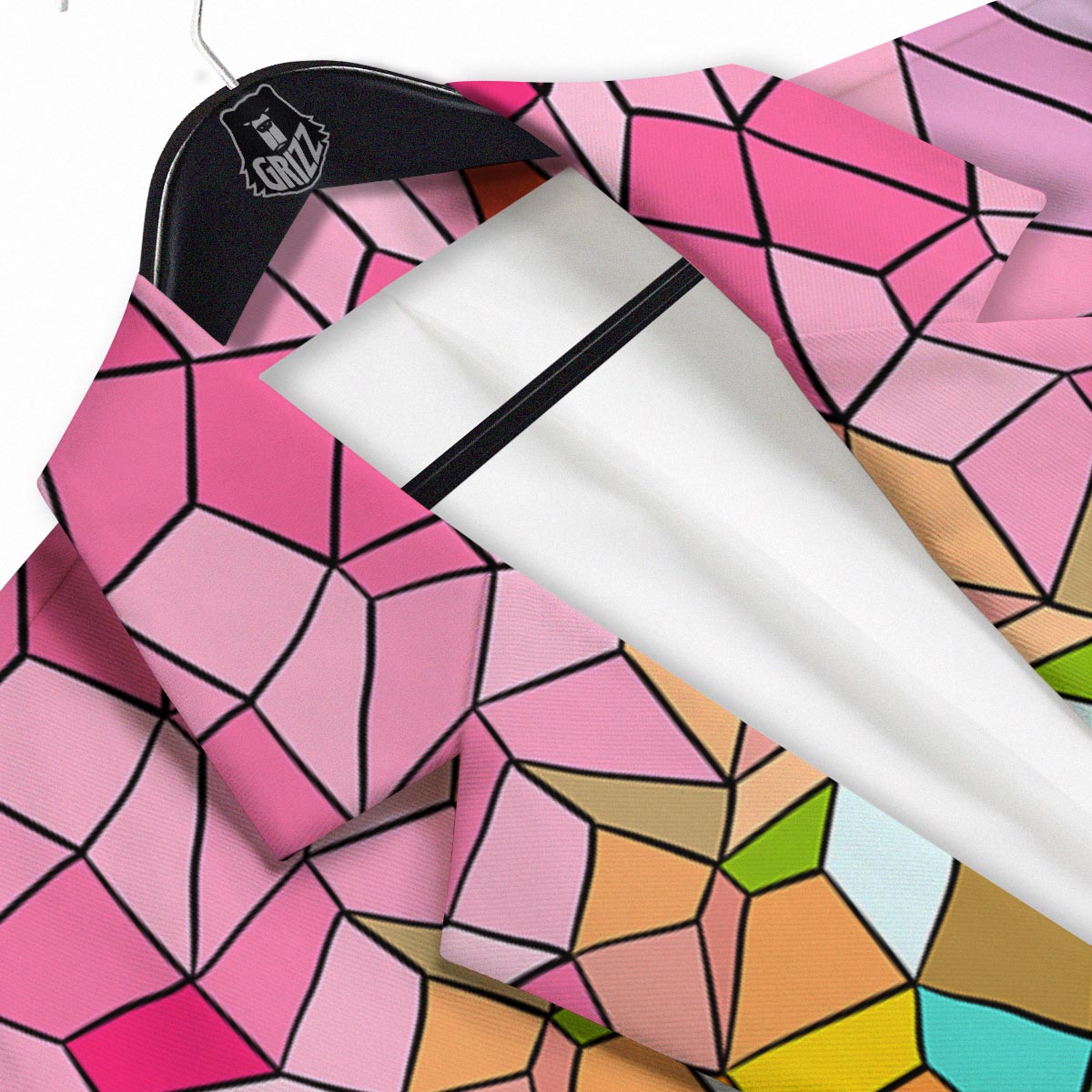 Mosaic Stained Glass Print Pattern Men's Sport Coat-grizzshop