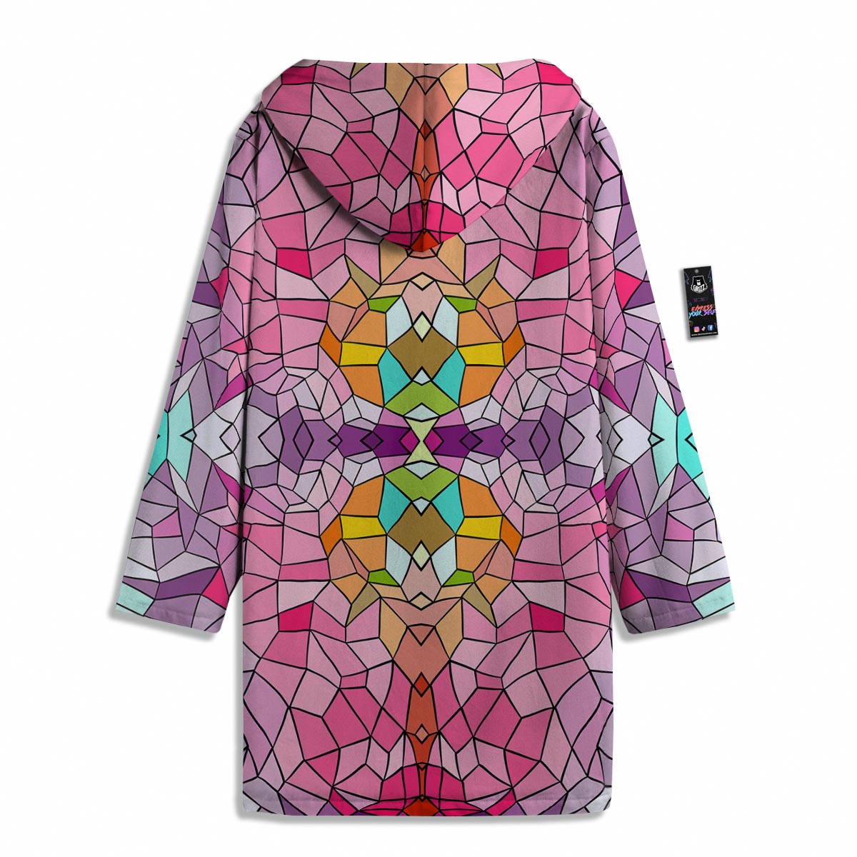 Mosaic Stained Glass Print Pattern Men's Windbreaker Jacket-grizzshop