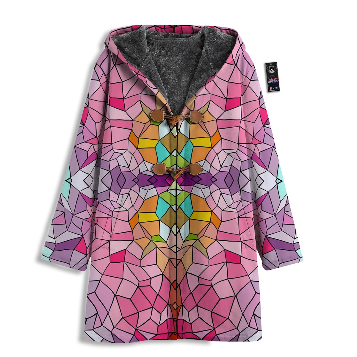 Mosaic Stained Glass Print Pattern Men's Windbreaker Jacket-grizzshop