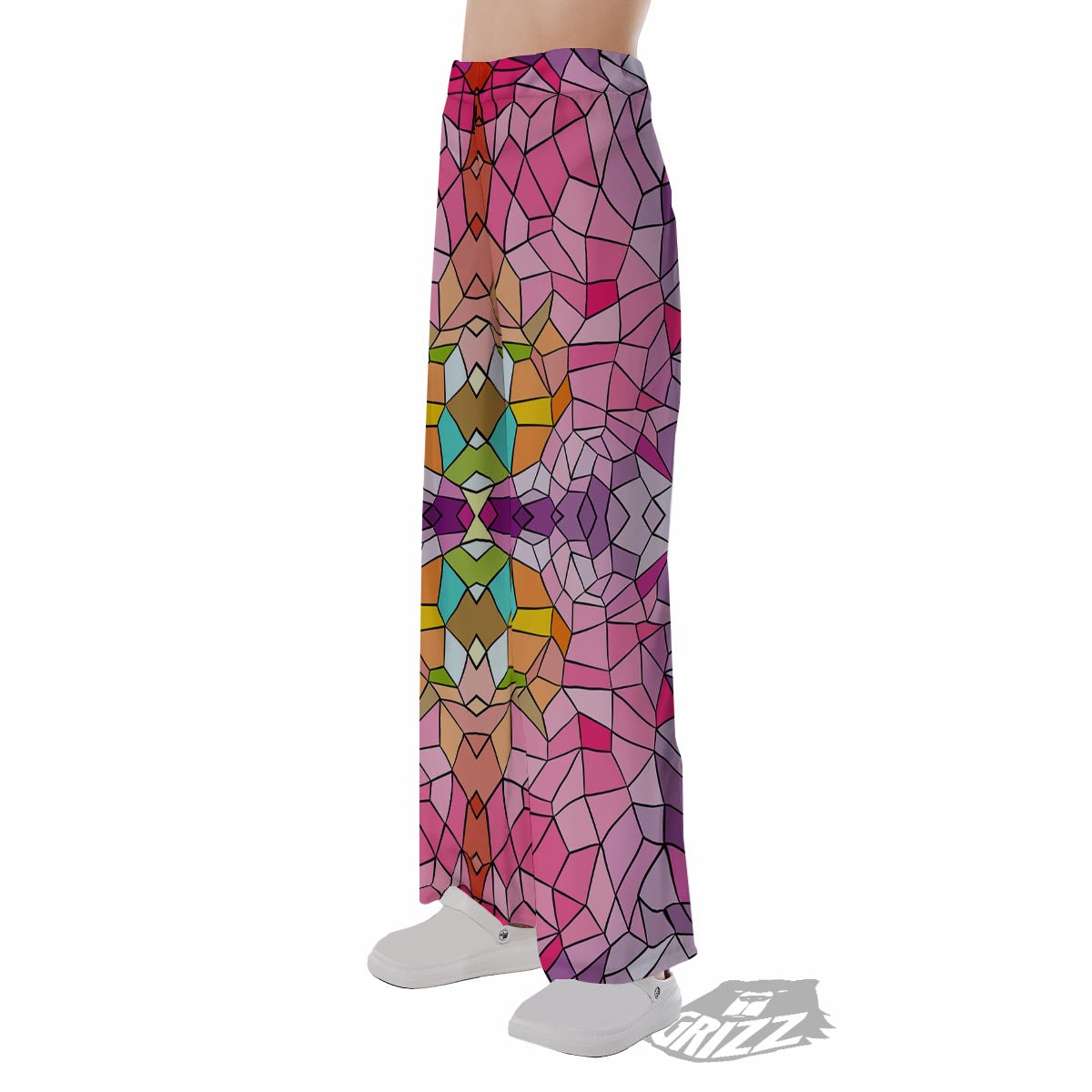 Mosaic Stained Glass Print Pattern Pajama Pants-grizzshop