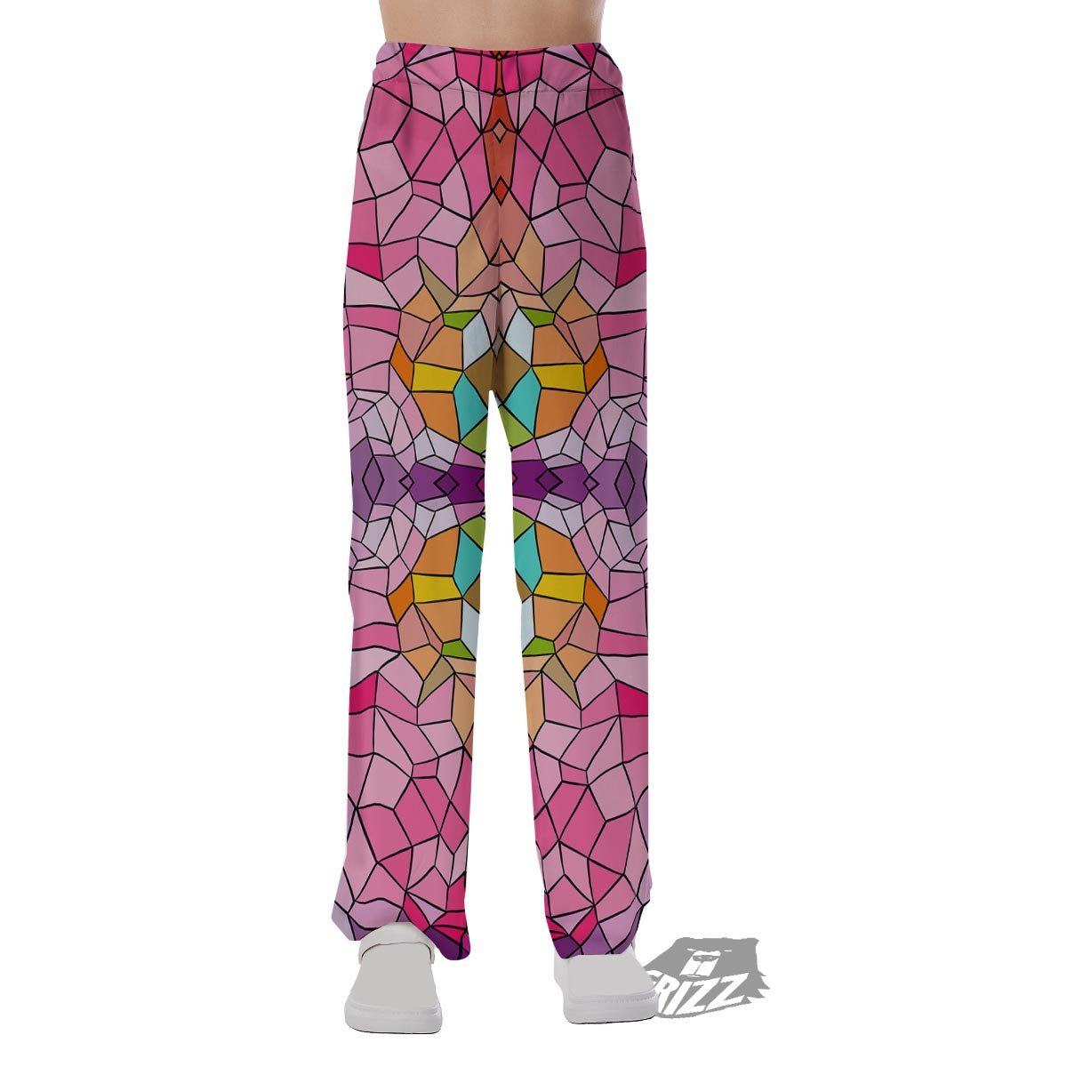 Mosaic Stained Glass Print Pattern Pajama Pants-grizzshop