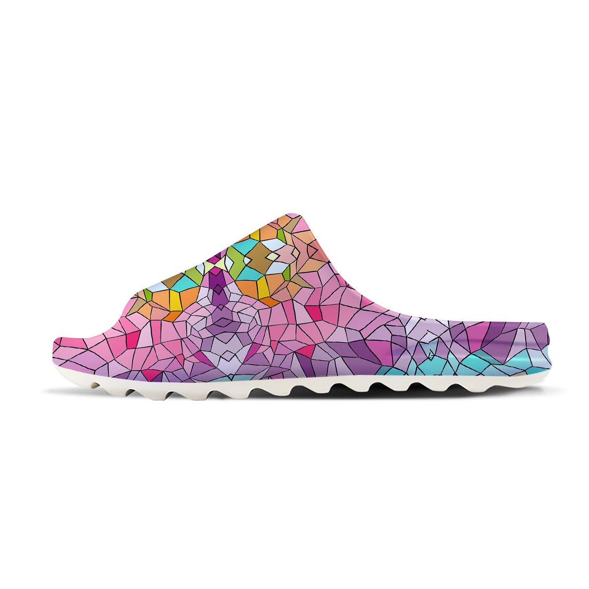 Mosaic Stained Glass Print Pattern Sandals-grizzshop