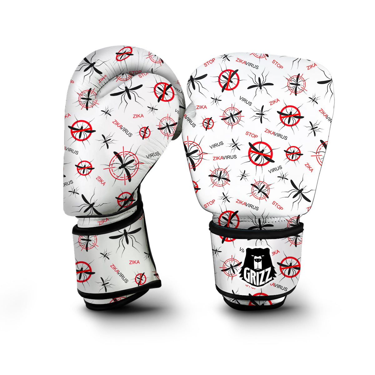 Mosquito Caution Print Pattern Boxing Gloves-grizzshop