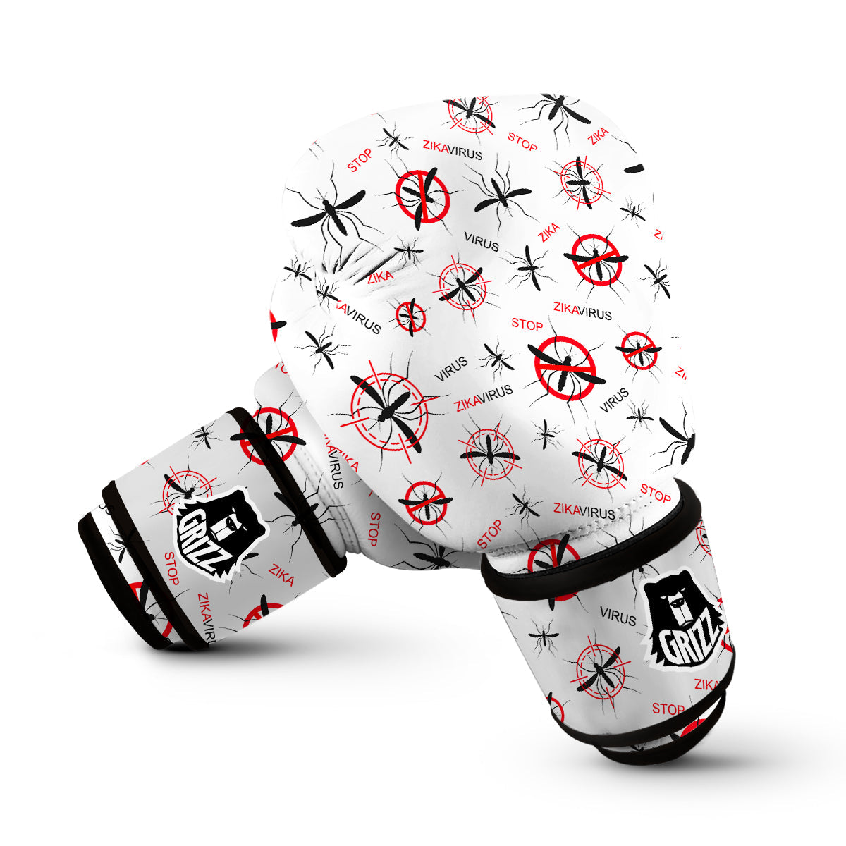 Mosquito Caution Print Pattern Boxing Gloves-grizzshop