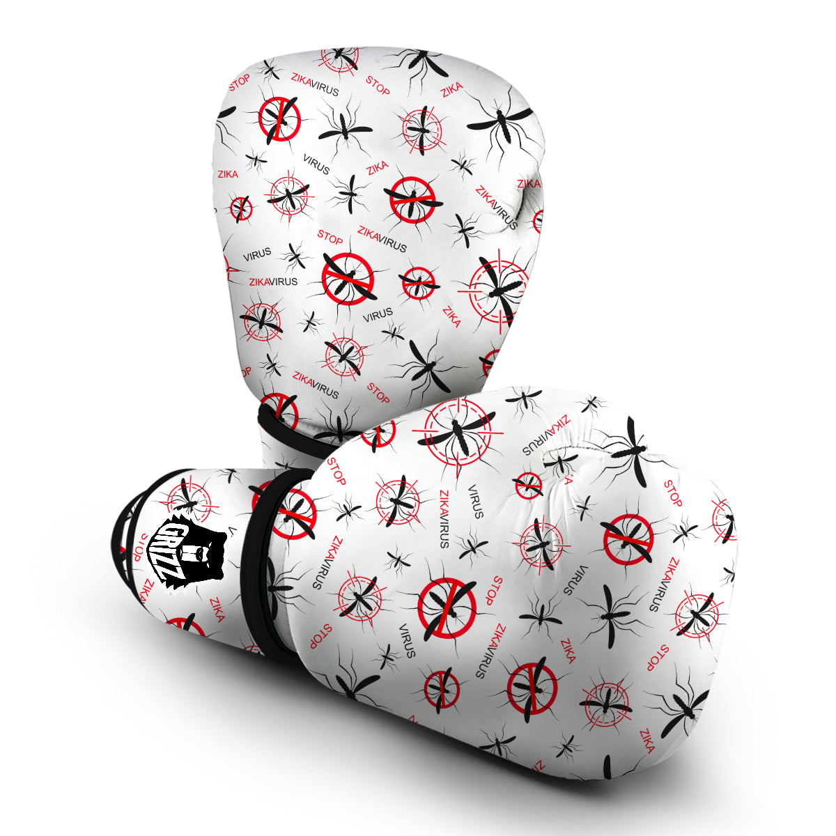 Mosquito Caution Print Pattern Boxing Gloves-grizzshop