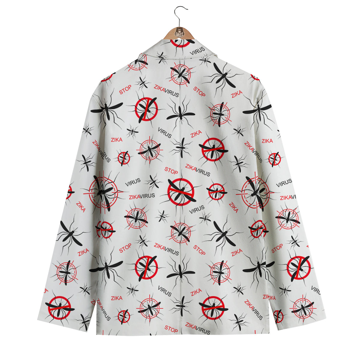 Mosquito Caution Print Pattern Men's Blazer-grizzshop