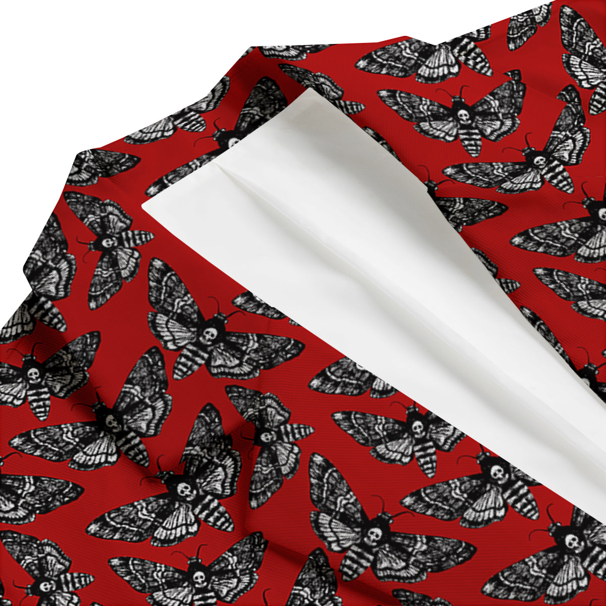Moth Skull Red Print Pattern Men's Blazer-grizzshop