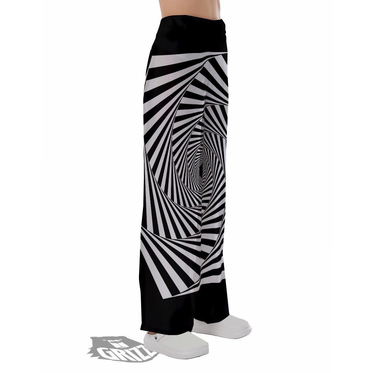 Motion Illusion Angular Swirl Print Pajama Pants-grizzshop