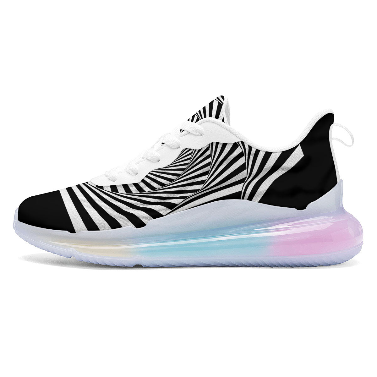 Motion Illusion Angular Swirl Print Running Sneakers-grizzshop